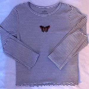 Hollister stripped butterfly shirt, in a size medium.